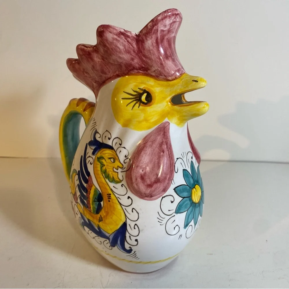 Williams Sonoma Italian Rooster Pitcher Made In Italy